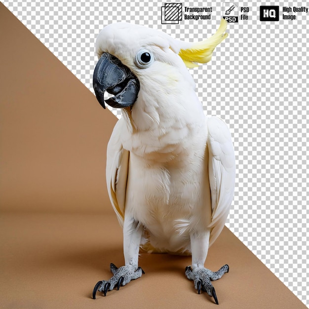 PSD cockatoo full body on transparent background