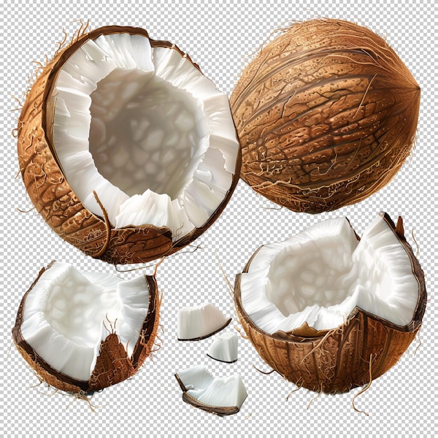 Coconut day isolated on transparent background