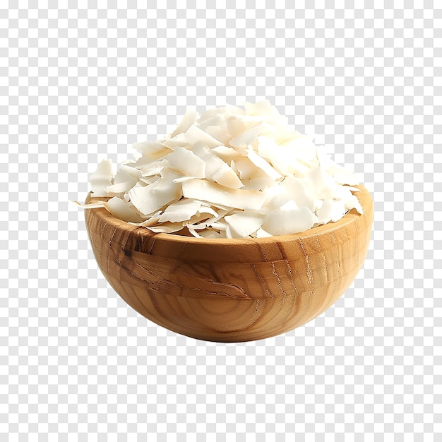 PSD coconut flakes or chips isolated on a transparent background