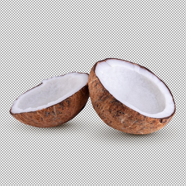 Coconut isolated on alpha background