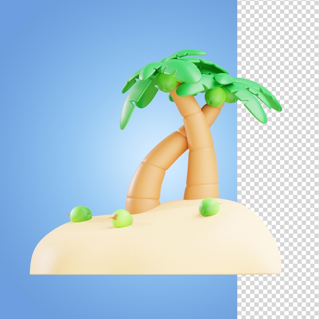 Coconut tree 3d illustration