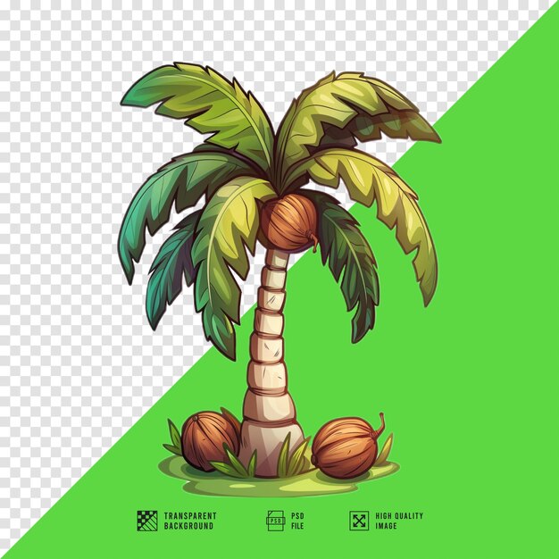 PSD coconut tree vector without background hd quality