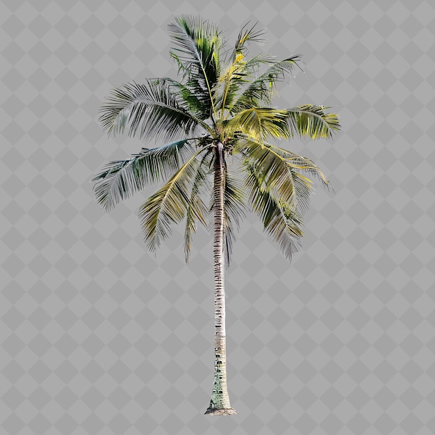 a coconut tree with a white background with a gray background