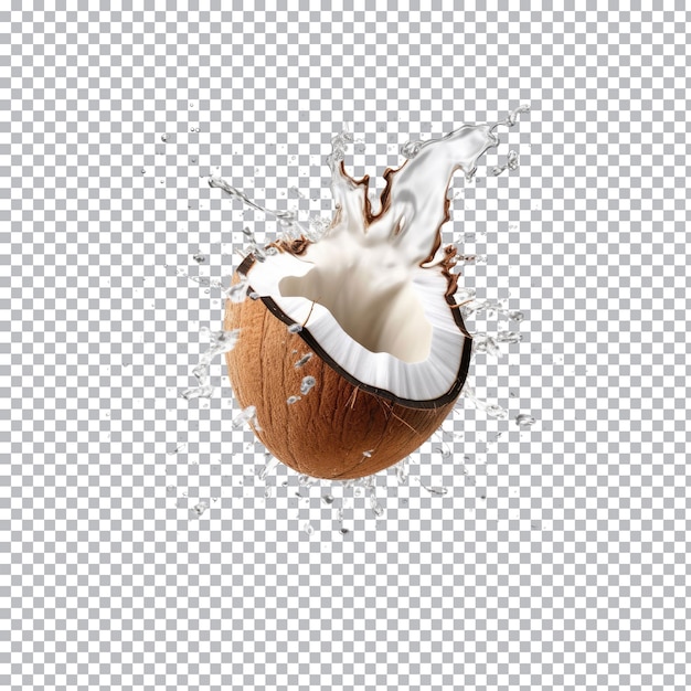 PSD a coconut with a piece of wax on it