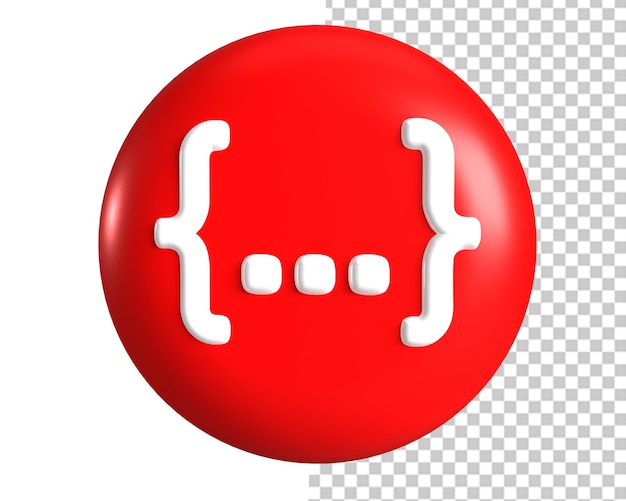 Code logo red circle 3d render