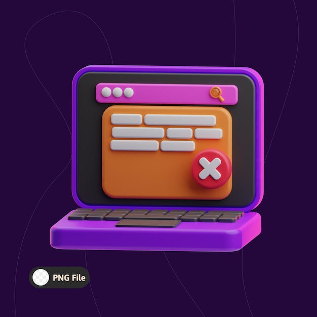 PSD coding error illustration 3d