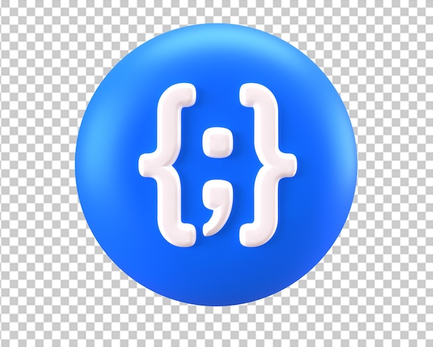 Coding web development json icon 3d render