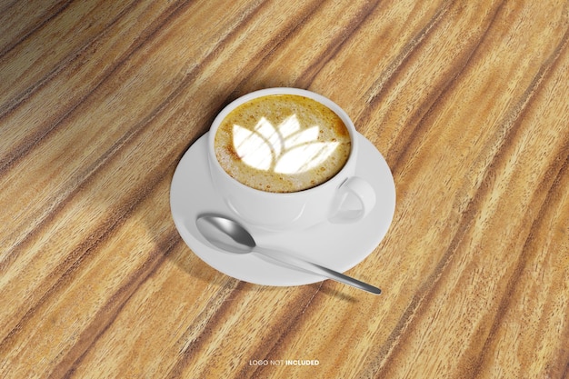 coffe latte logo mockup psd