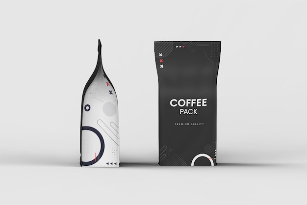 PSD coffee bag packet mockup