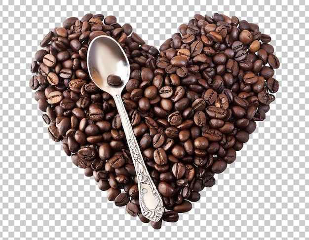 Coffee beans in heart shape