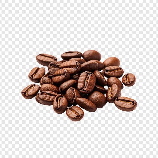 PSD coffee beans isolated on transparent background