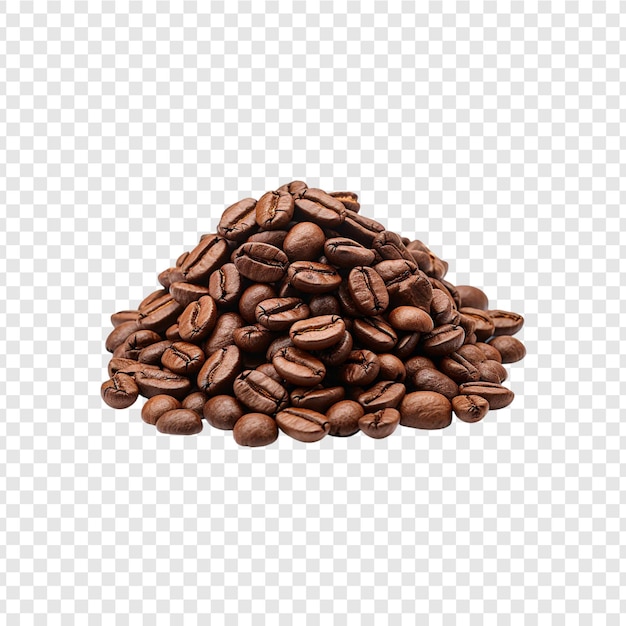 PSD coffee beans isolated on transparent background