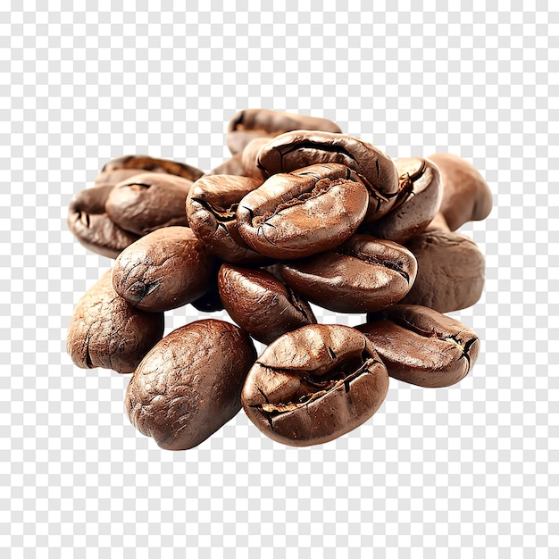 Coffee beans isolated on a transparent background