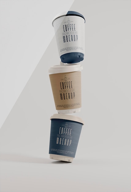 Coffee branding levitation mockup