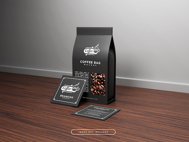 Coffee Branding Mockup With Business Cards