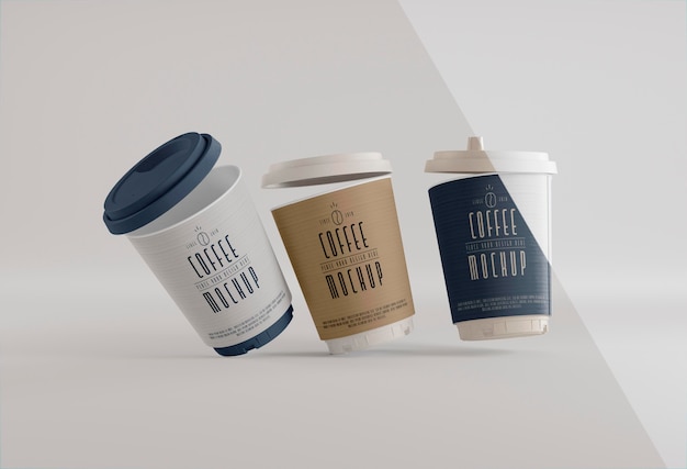 Coffee branding with cups mockup