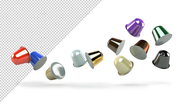 Coffee capsules flying Mockup