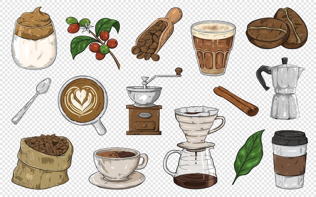 PSD coffee clipart illustrations