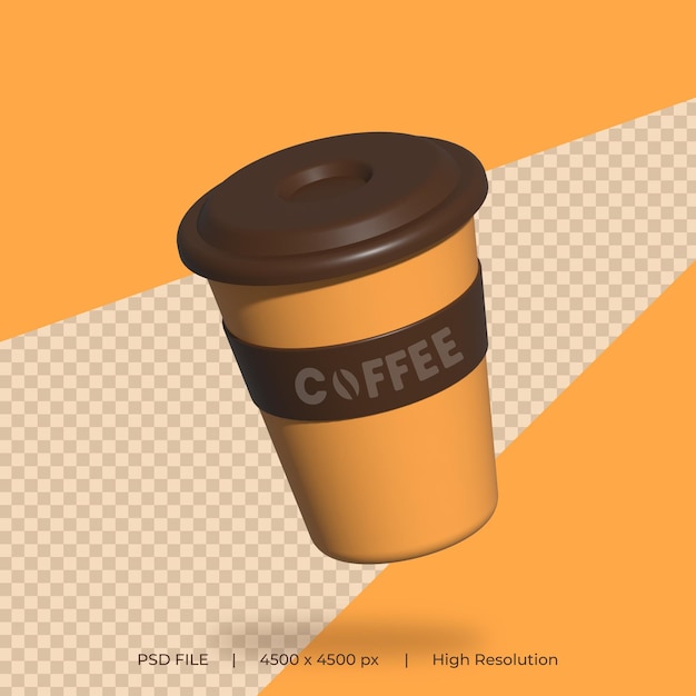 coffee cup 3d rendering isolated