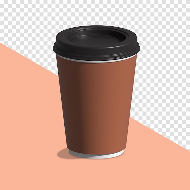 Coffee cup mock-up. Render realistic 3d illustration. Package mockup design for branding. Coffee away. Coffee to go.