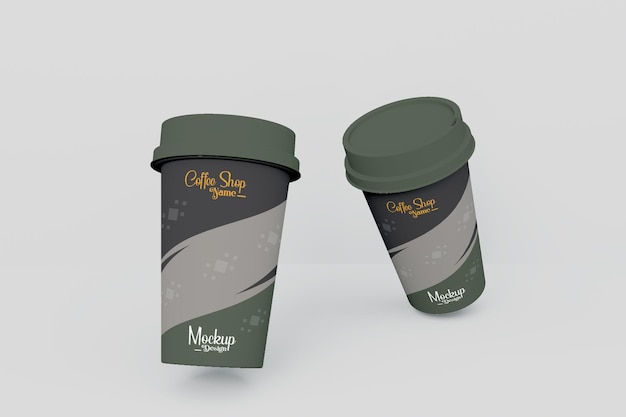 Coffee cup realistic 3d mockup Design