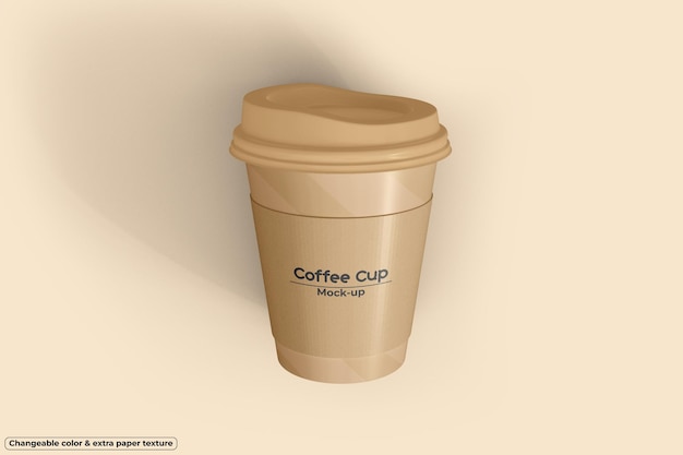 Coffee cup with holder mockup