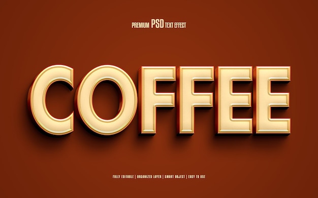 Coffee editable premium psd text effect