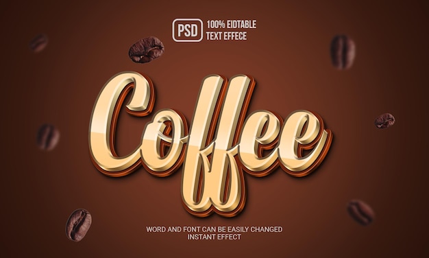 Coffee editable text effect