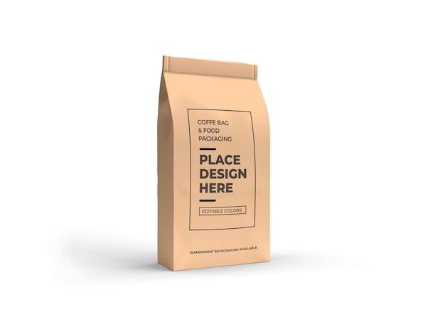 Coffee and Food Bag Packaging Mockup Design Isolated