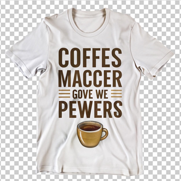 PSD coffee gives me teacher powers typography t shirt design isolated on white background