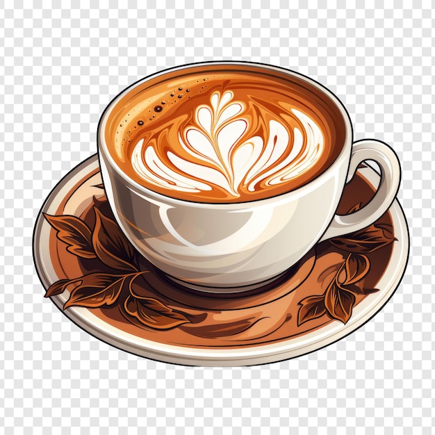 PSD coffee isolated style png with white background cartoon generative ia