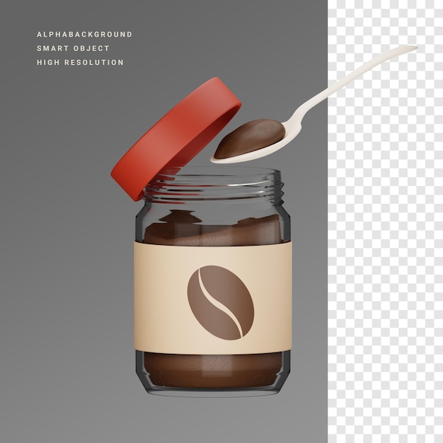 Coffee jar 3d icon illustration