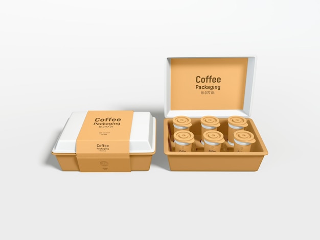 Coffee Jar Packaging Box Mockup