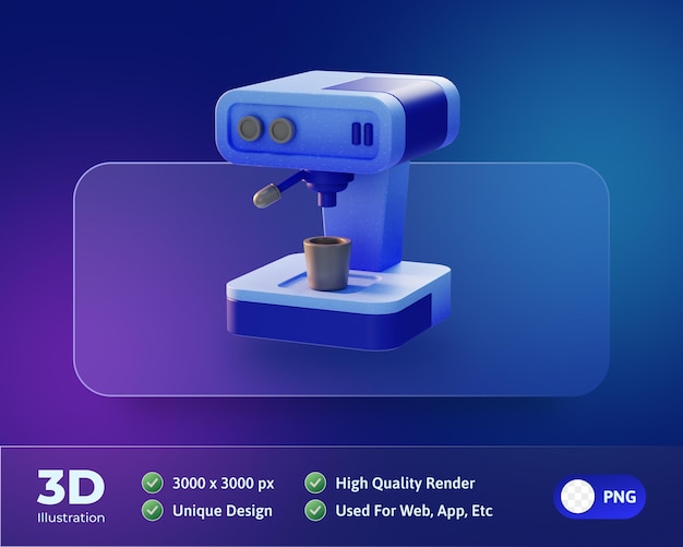 Coffee Machine Device Electronic icon 3d illustration