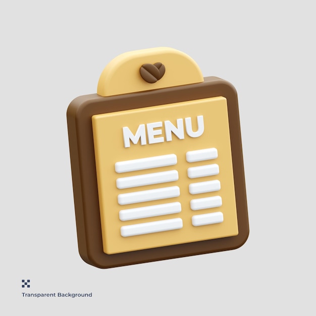 Coffee Menu 3D Illustration