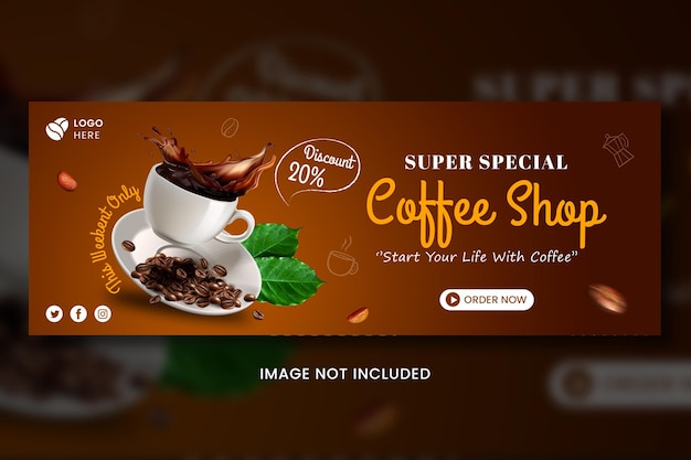 PSD coffee menu facebook cover template