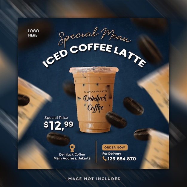 coffee menu social media banner template