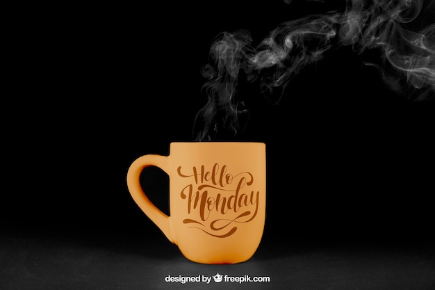 Coffee mockup with steam