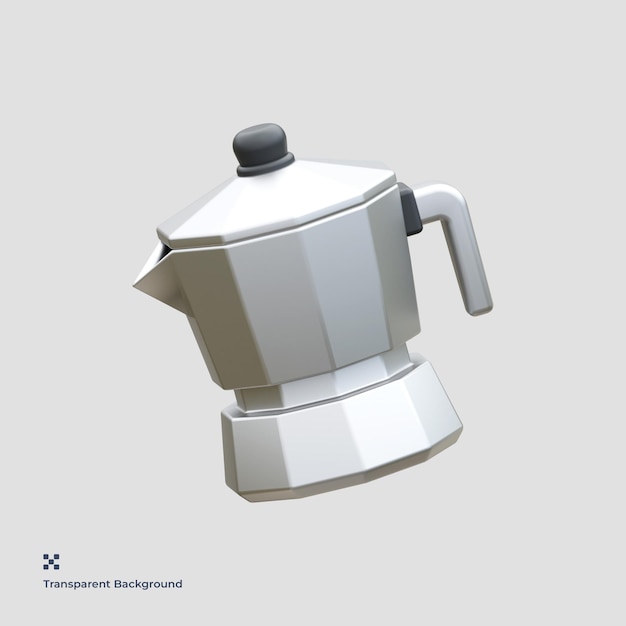 Coffee Moka Pot 3D Illustration