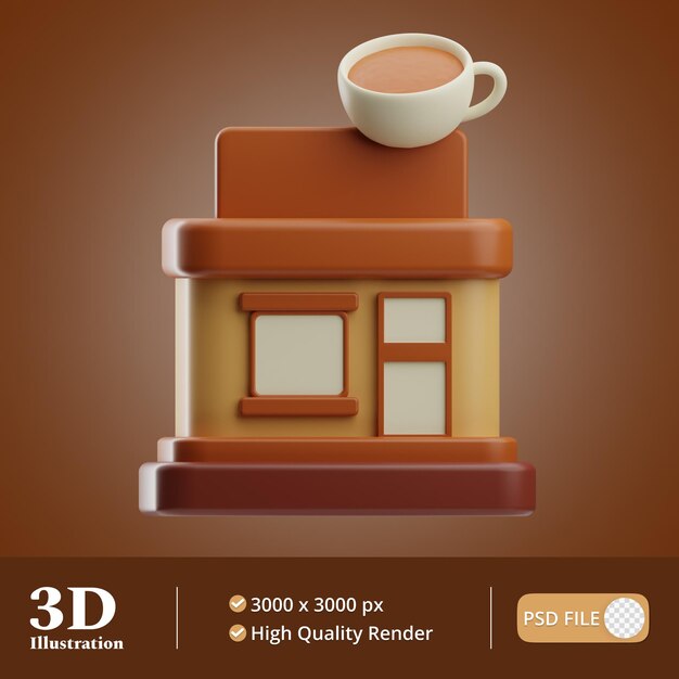 Coffee object cafe illustration 3d