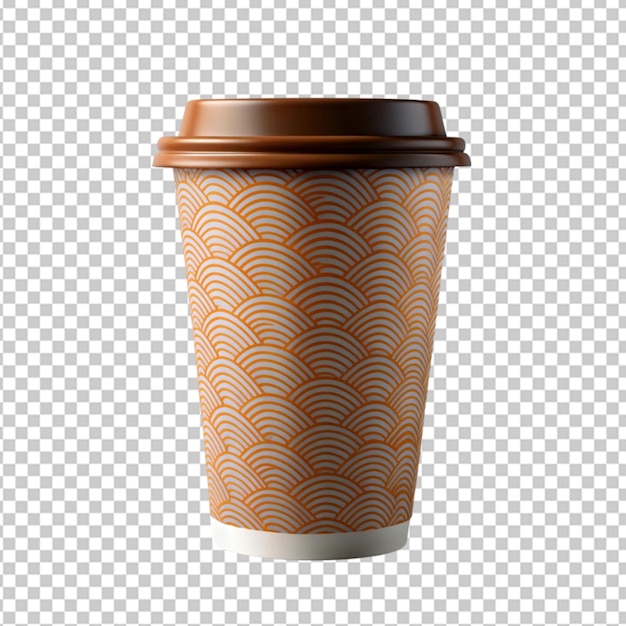 coffee paper cup on transparent background