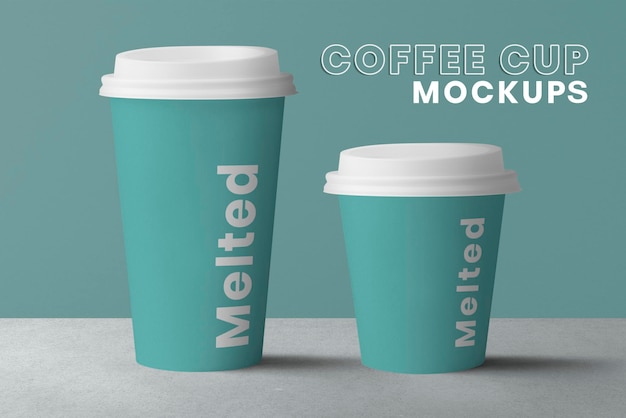 Coffee paper cups mockup