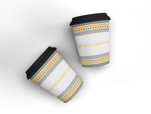 PSD coffee paper cups mockup