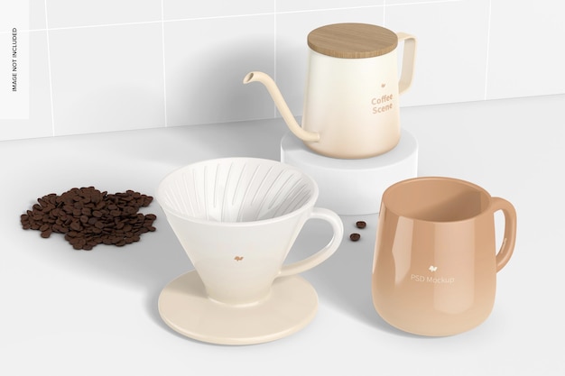 Coffee Scene Mockups, Perspective View 02