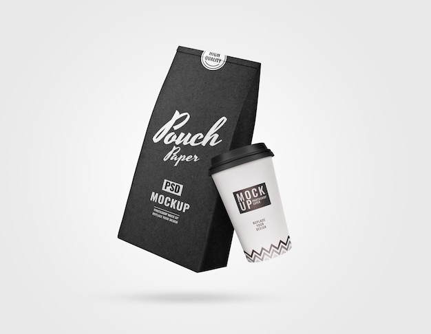 Coffee set advertising mockup realistic