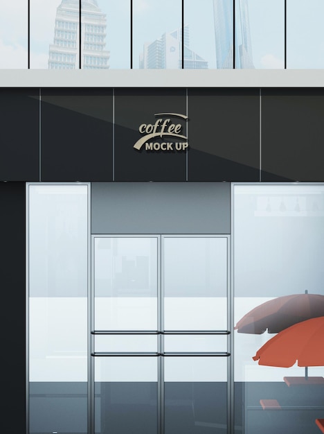 coffee shop 3d logo mockup