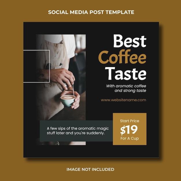 Coffee shop advertisement social media instagram post editable template