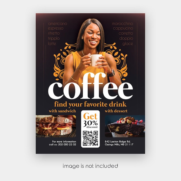 Coffee shop flyer psd template