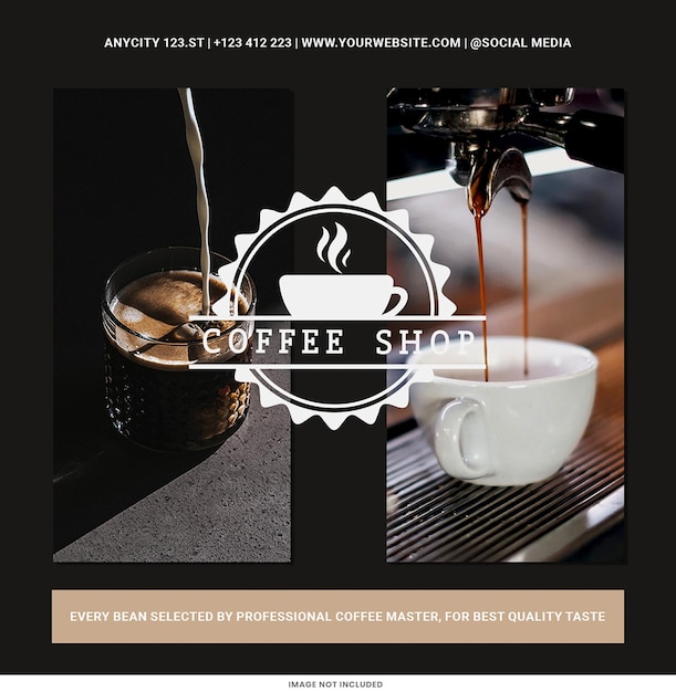 COFFEE SHOP instagram post template psd design