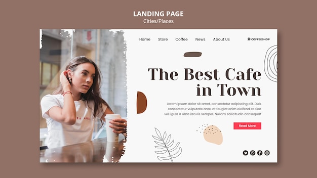 Coffee shop landing page template